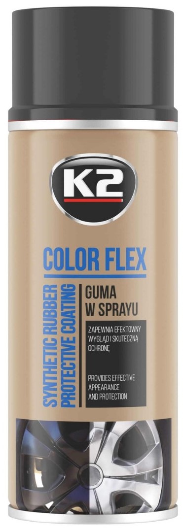 K2 GUMA SPRAY COLORFLEX CZARNY MAT 400ML L343CM K2 GUMA SPRAY COLORFLEX CZARNY MAT 400ML L343CM