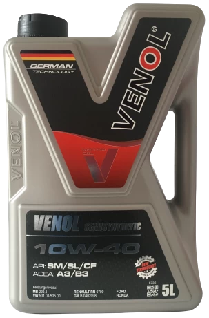 VENOL SEMISYNTHETIC 10W-40 5L SM/CF VENOL SEMISYNTHETIC 10W-40 5L SM/CF
